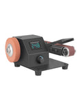 250W Multifunctional Electric Belt Sander And Polishing Machine With Knife Sharpener, compact design, LCD gauge, ideal for woodworking.