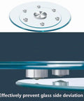 Tempered Glass Lazy Susan Turntable with Smooth Rotating Silent Swivel and Stable Base, side view showing anti-tilt wheels.