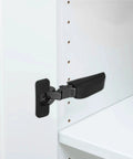 Hidden Cabinet Door Hinge With Silent Damping And Soft Close Premium Kitchen Hinge Set installed on a white cabinet