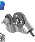 High-Power Drill Nibbler For Sheet Metal Cutting, Titanium-Plated Nibbler Head, adapter for iron, with blue gloves