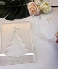 Premium Christmas Lantern Router Templates For Woodworking Shops, 1/4 Thick Clear Acrylic Stencils 5.5 By 8 Inches with tree pattern.