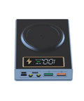 Top Shelf Digital Display 18650 Battery Holder Box With Fast Charge Circuitry heavy duty charger with LCD panel and USB ports.