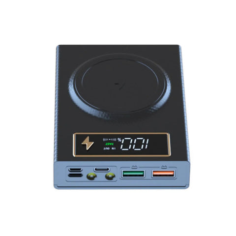 Top Shelf Digital Display 18650 Battery Holder Box With Fast Charge Circuitry heavy duty charger with LCD panel and USB ports.