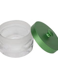 Pro Grade Glass Watch Movement Cleaning Jar with Spill Proof Lid, durable glass body for horologists and watchmakers, open with lid off