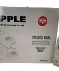 Slick Super Automatic Espresso Coffee Machine With Integrated Capsule System and Compact Pump Design For Genuine Italian Fiber Pods packaging with coffee capsules.
