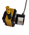 Pro-Grade Linear Position String Pot Sensor With 200mm Tracking Range, draw wire potentiometer transducer, side view