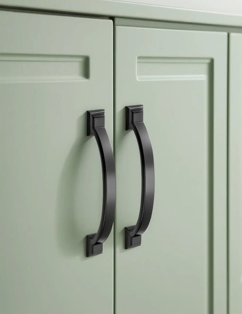 15 Pack 4 Inch Black Arch Cabinet Pulls Matte Black Zinc Alloy Drawer Handles For Kitchen And Bathroom Modern Cabinet Hardware