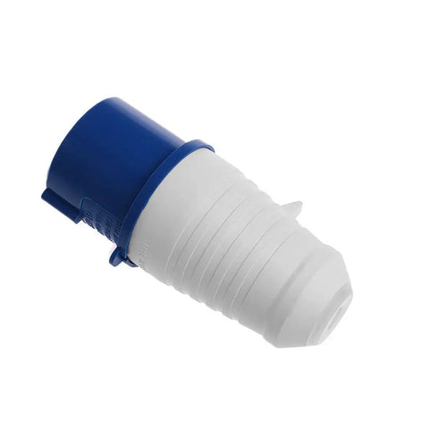 Tough As Nails 32A Industrial Three Pin Plug, heavy duty design, blue and white, secure cord grip for reliable power delivery.
