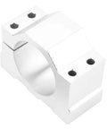 High-Precision 52Mm Aluminum Spindle Motor Clamp For CNC Works, Anti-Skid Design With Premium All-Sandblasted Finish, silver metal clamp close-up.