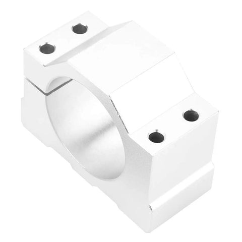 High-Precision 52Mm Aluminum Spindle Motor Clamp For CNC Works, Anti-Skid Design With Premium All-Sandblasted Finish, silver metal clamp close-up.