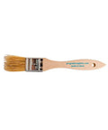 Pro Level 1 Inch Disposable Chip Brushes With Solid Glued Handles For Smooth Paint And Stain Jobs No Sweat Cleanup Perfect For Quick Touch Ups And Fine Trim Work Heavy Duty 36 Pack For Handy Home Projects showing natural bristles and wooden handle.