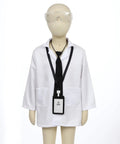 Kids Doctor Costume Set With Lab Coat And Scientist Glasses For Role Play Includes Work Card Accessory on mannequin