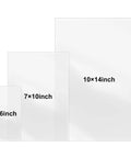 Premium Heat Shrink Bags With Self Adhesive Edge And Crystal Clear Film For Effortless Diy Crafting Gift Wrapping Includes 4x6 7x10 Plus 10x14 Packs, showcasing various sizes.