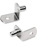 Heavy Duty Shelf Brackets For Cabinets And Shelves, Sturdy Metal Support Pins, solid steel L-shaped brackets, close-up view