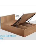 Heavy Duty Pneumatic Bed Lift Mechanism Kit With Spring Strut Hinge for DIY Furniture Storage in Iron Build, 50kg load capacity.
