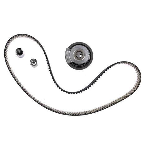Premium Engine Timing Belt Kit With Tensioner Pulley Fits Audi A6L C6 A4 A3 TT 2.0T Keeps Ride Running Smooth No Breakdowns Ever So You Can Go Full Send Everyday With Top Tier Performance And Zero Stress Inside Your Garage Whenever You Need It. Timing belt kit with pulley and tensioner on white background