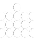 16 Pack Non Adhesive Glass Tabletop Gripper Dots 25x3mm Transparent Rubber Suction Cushions arranged in pyramid shape