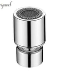 Chrome Kitchen Faucet Aerator With 360 Degree Swivel Sprayer Attachment Dual Flow No Splash Nozzle Tap Extender