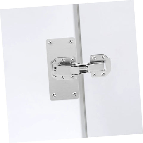 Angoily 2pc silver screw hydraulic cabinet hinge installed on white cabinet door