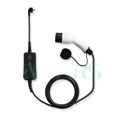 Portable EV Charger With Type 1 J1772 Plug Level 2 16A 3.6KW EVSE Controller coiled cable and plug, IP54 weather resistant