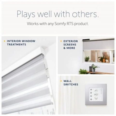 5 Channel RTS Remote Control For Blinds And Shades, Wireless Home Automation Kit With SituoStyle Ergonomic Handheld Design overview