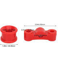 Red Metal Rubber Shift Linkage Bushings Kit Upgrade for CRX B Series Swap 1988 to 2000 and Integra 1990 to 2001 with dimensions