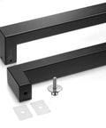 TG R3825 24 Inch Solid Stainless Steel Push Pull Door Handle Kit With Boss Grade Heavy Duty 304 Mounting Standoffs Matte Black Finish