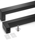 Heavy Duty Stainless Steel Push Pull Door Handle Kit With 900mm Solid Standoffs, SUS304 Construction, matte black square handles
