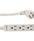 Two Pack Flat Plug Power Strips With Grounded Three Prong Outlets 3 Ft Indoor Extension Cords White Space Saving Design