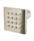 HomeStock Modern Square Solid Brass Shower System with Wall Mount Installation and Brushed Nickel Finish showerhead close-up