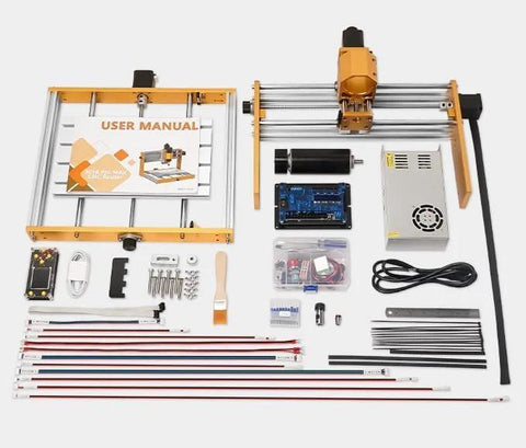 LUNYEE 3018 PRO MAX CNC Router Kit, all-metal 500W with 300x180x80mm work area, front view