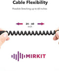 Hands stretching cable of Rugged Dual PTT Baofeng Speaker Mic for UV-82 Series and UV-5R Radios, showing flexibility and length.