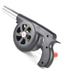 Portable Manual Hand Crank Air Blower Fire Up Campfires Fast Heavy Duty Metal Stoker Bellows Pump with easy grip handle.