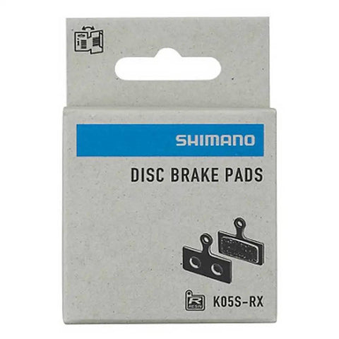 Product packaging for K05S-RX Resin-Coated Disc Brake Pads With Spring And Steel Backing In Black Finish for bikes