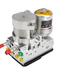 Straight Shot Brake Pressure Modulator Valve Replacement with Clean Hookup To Modern Abs Hydraulic Loops, metallic design, multiple ports.