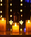 Flameless Led Candles Flickering Real Wax Look Pillar Candles With Moving Flame Fake Wickless Design Battery Operated With Timer Remote Glass