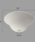 12 Inch Frosted Glass Floor Lamp Shade Replacement Globe Fits 1.625 Inch Opening Lipless Modern Light Fixture