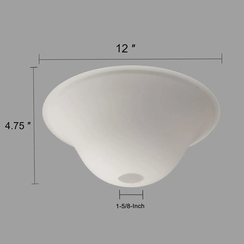 12 Inch Frosted Glass Floor Lamp Shade Replacement Globe Fits 1.625 Inch Opening Lipless Modern Light Fixture