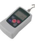 Digital Push Pull Force Tester 20N To 200N With Built In Sensor And Auto Backlit LCD Display For Quick Readouts, Storage Capable For Material Mechanics, Product Development And Quality Control, Rugged All Around Workhorse Force Meter, gray aluminum body