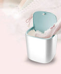 Knock Out Your Laundry Hustle With Slick Portable Mini Washing Machine Featuring Blue Drum Spin Freshens underwear and delicates in white wash tub.