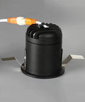 iumLeap Recessed Lighting Housing Trim Kits LED Spotlight housing unit, black aluminum, for commercial/home recessed downlight installations.