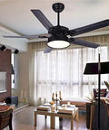 Modern Ceiling Fan With Smooth As Silk Airflow And Top Shelf Led Lighting Kit Includes Wireless Remote Three Chill Tones Bulletproof Iron Blades For Home And Office Decor in stylish living room.