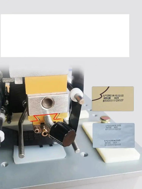 Close-up view of the Portable Automatic Hot Stamping Code Printer For Steel Products With Adjustable Batch Number And Date Features.