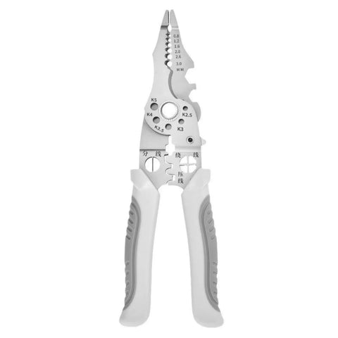 All In One Electric Wire Stripper Tool With Ergonomic Non Slip Handle shown vertically, featuring multifunctional cable stripping.