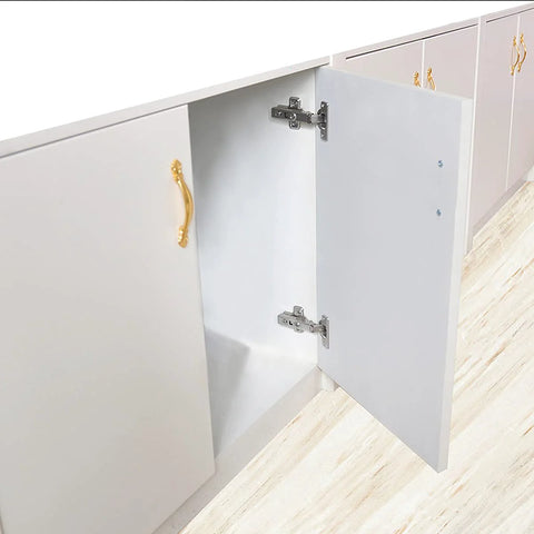 Installed Soft Close 105 Degree European Full Overlay Concealed Cabinet Hinges With Mounting Plate Clip On 2 Pairs 4 Pieces Frameless 35mm Cup
