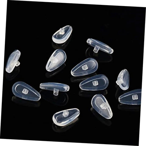 Do It Yourself Eyewear Repair Kit With 15mm Silicone Nose Pads Stainless Steel Screws Replacement Parts Lens Cloth And Sturdy Plastic Storage Case For Quick At Home Glasses Repairs clear silicone nose pads displayed