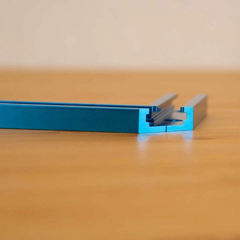 Close-up side view of the 3 Inch T Track Intersection Kit With Predrilled Mounting Holes Four Sets Of Universal T Track Accessories For Woodworking Jigs And Fixtures Ideal For Custom Router Tables Sleds And Flexible J
