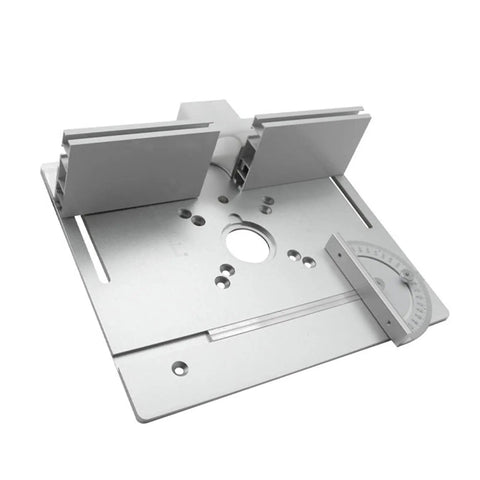 Dioche Aluminum Alloy Router Table Insert Plates Set For Woodworking Compatible With Most Electric Trimming And Engraving Machines Includes Heavy Duty Milling Flip Board For Precision Wood Bench Projects, side view of router table insert.