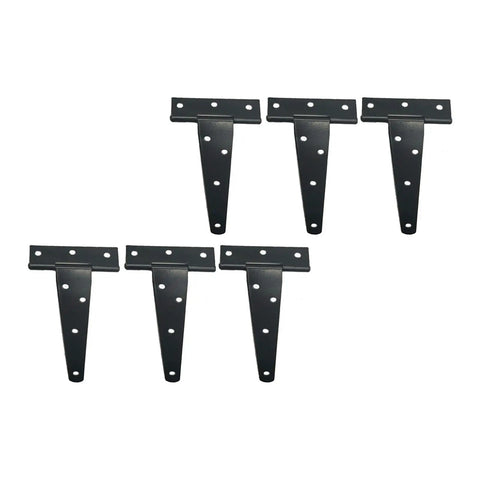 6 pack of 5 Inch T Strap Hinges Galvanized Iron Gate Hinge Set With Slotted Bearings for doors and gates