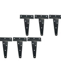 6 pack of 5 Inch T Strap Hinges Galvanized Iron Gate Hinge Set With Slotted Bearings for shed doors, barn gates, and cabinets
